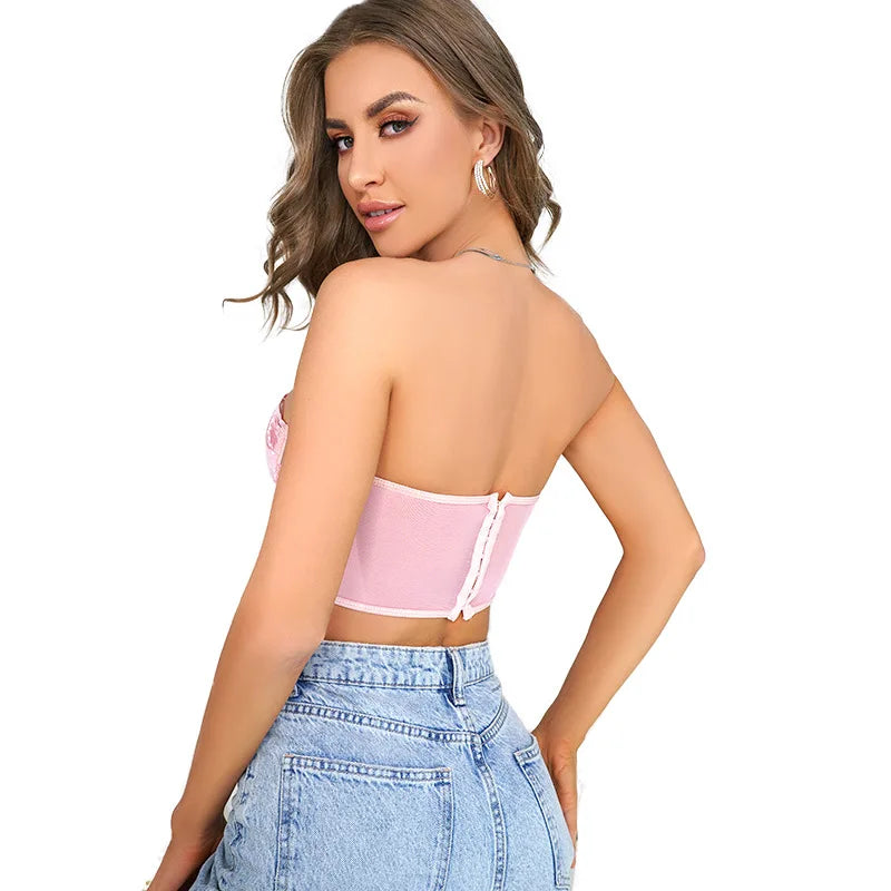 Top a Fascia in pizzo "Fiore Rubato" - AmorosaBoutique